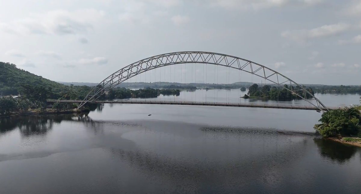 The Adomi Bridge crossing the Volta River